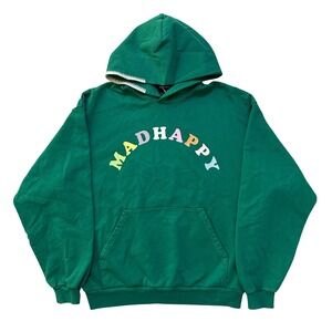 Madhappy Pastels Fleece Hoodie M Green Streetwear Heavyweight Cotton Oversized